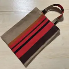 ストライプキャンバスA4バッグ