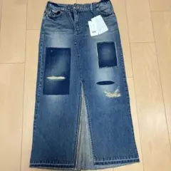 フォロー値引きあり！Johnbull ダメージ加工 インディゴタイトスカート