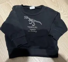 恐竜刺繍 黒トレーナー