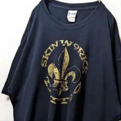 ギルダン スキンワークス デカロゴ Tシャツ ブラック 黒 XL 古着