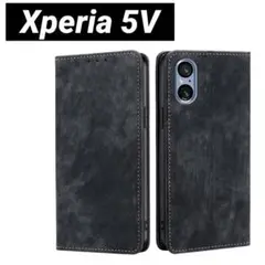 Sony Xperia 5 V ケース ブラック 傷防止 軽量 PUレザー