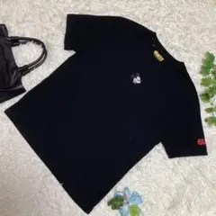 美品　GUESS ゲス　半袖Tシャツ　黒　ワンポイントミッキー　メンズ　Mサイズ