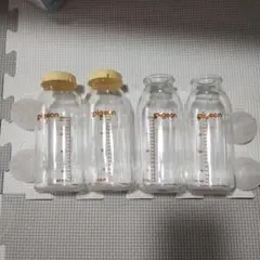 pigeon 哺乳瓶 4本 ガラス　産院用　母乳実感　ピジョン　直付け　SS