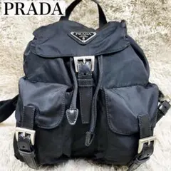 極美品✨プラダ リュック バックパック ナイロン 三角ロゴ 白タグ ブラック