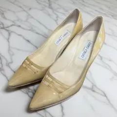 JIMMY CHOO エナメルパンプス ベージュ 24cm 靴