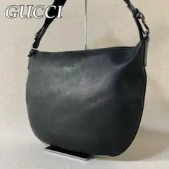 45B41|美品|グッチ ホーボー ショルダーバッグ 本革 ブラック