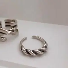 ⭐️純銀⭐️シルバー925 ツイスト リング 大人かっこいい シルバー