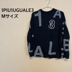 1PIU1UGUALE3 /メンズ/ロンT/柄/派手/黒/ブラック/グレー/白
