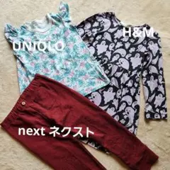 ☘️【100cm】H&M 女の子Tシャツ・ワンピース・パンツセット