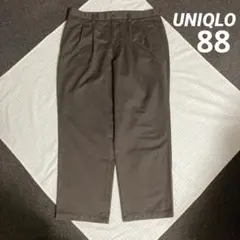 UNIQLO ユニクロ ツータックチノパンツ ダークブラウン