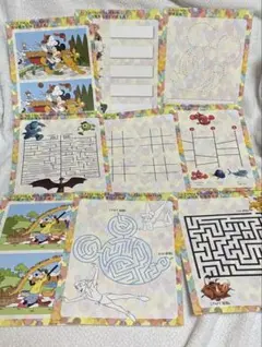 香港ディズニーランド お絵描き 間違い探し 迷路 9枚セット ミッキー