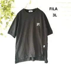 FILA 黒ブラック 半袖Tシャツ　3L　ポケットあり 袖リブ