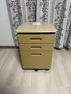 ベージュ 3段引き出し サイド机