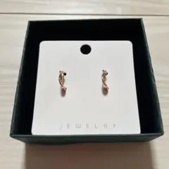 新品未使用/ツイストミニフープピアス/ピンクゴールド