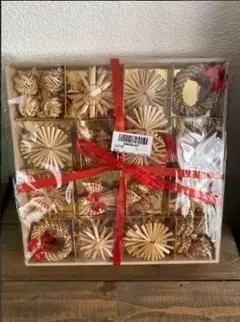 ストローオーナメント 飾り クリスマスツリー 北欧 56点 ナチュラル