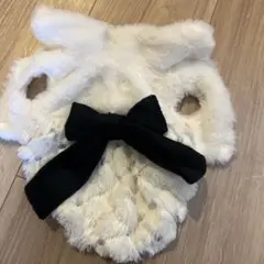 Yubbuio ふわふわ お姫様 ダウンベスト風ジャケットリボン　XS