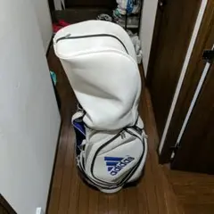 adidas キャディバッグ ホワイト/ブルー 中古 訳あり