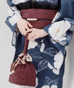 Dita レース巾着　ワインレッド