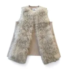 美品 viaggio blu カシミヤ100% ファーベスト ロングジレM