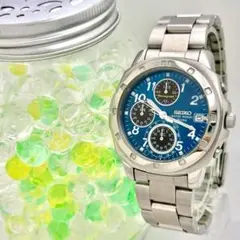【美品/新品電池】 SEIKO クロノグラフ メンズ 腕時計 50M デイト