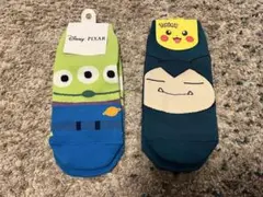 ポケモン カビゴン ピクサー　リトルグリーンメン　ソックス　靴下