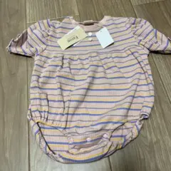 リブマルチボーダーロンパース　Favon