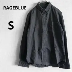レイジブルー メンズ S コットン 胸元ポケット 長袖シャツ ブラック シンプル
