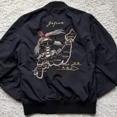 ALPHA INDUSTRIES スカジャン 青 シルバー刺繍 ALPHA INDUSTRIES - アルファ MA-1×スーベニア スカジャン
