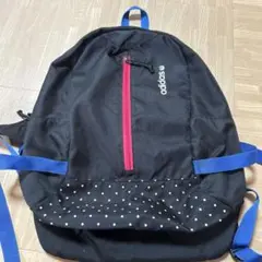 adidas リュック　 黒 ドット柄　レディース