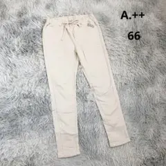 【A.++】テーパードパンツ イージーパンツ (66) 美脚 アイボリー