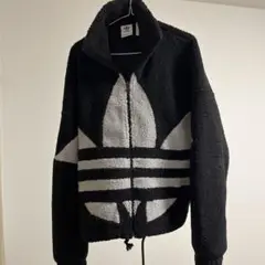 アディダス　adidas モコモコ　 ボアジャケット　ビッグロゴ