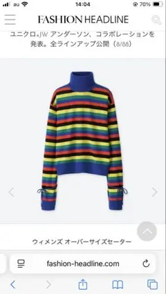 JW Anderson ユニクロ　ウィメンズ　オーバーサイズセーター　Lサイズ