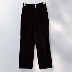 908》コルザ ストレートパンツ ハイウエスト 綿100% 着回し 無地 S