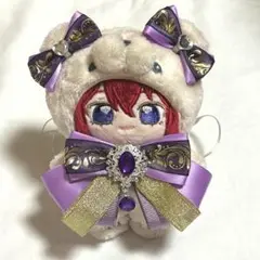 ぬい服 いつぬい ぬいぐるみ用 リボン 紫 パープル 金 ハート