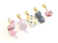 ぐで猫❤じゃれ猫❤チャームセット　レジン