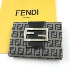 ✨未使用に近い✨FENDI ミニ財布 ズッカ柄 モノグラム キャンバス 折り財布