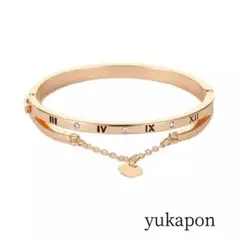 新品♥【ゴールド】レディース ブレスレット バングル ハート チャーム