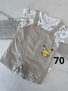 ピカチュウオーバーオール風ロンパースmonpokeロンパースピカチュウロンパース