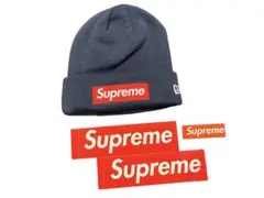 ●新品 Supreme New Era Box Logo Beanie Navy