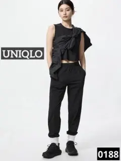 0188 UNIQLO ウルトラストレッチアクティブジョガーパンツ ブラック