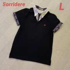 新品【Sorridere】チェック柄切替ポロシャツ （L）