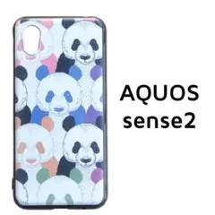 AQUOS sense2 カバー カラフル パンダ