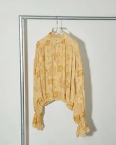 Cut Jacquard Gather Blouse