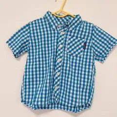 シャツ ギンガムチェック ブルー 子ども服 95cm