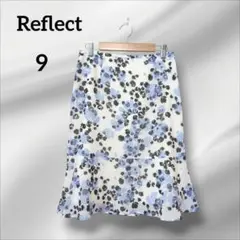 美品　リフレクト　フレアスカート ひざ丈　花柄　総柄　爽やか　春夏　9