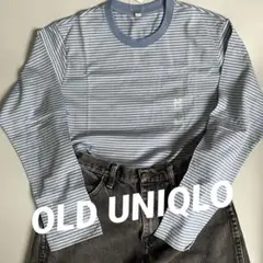 未使用★00s OLD UNIQLO ボーダーロンT Y2K archive L