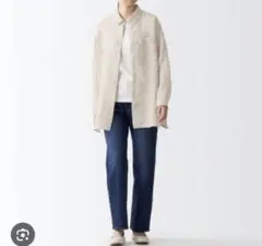 MUJI 無印良品 フレンチリネンワイドシャツ 生成り