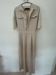 ベージュ 半袖 オールインワンGU×UNDERCOVER