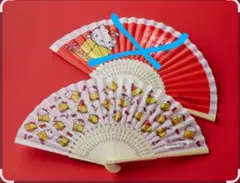 【新品未使用】ハローキティ展　扇子　（キティちゃんとポムポムプリン柄）