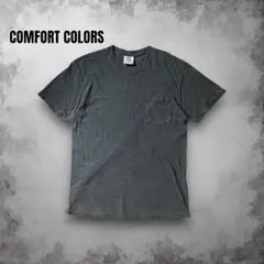 00s ComfortColors 後染め ポケットTシャツ 無地 USA